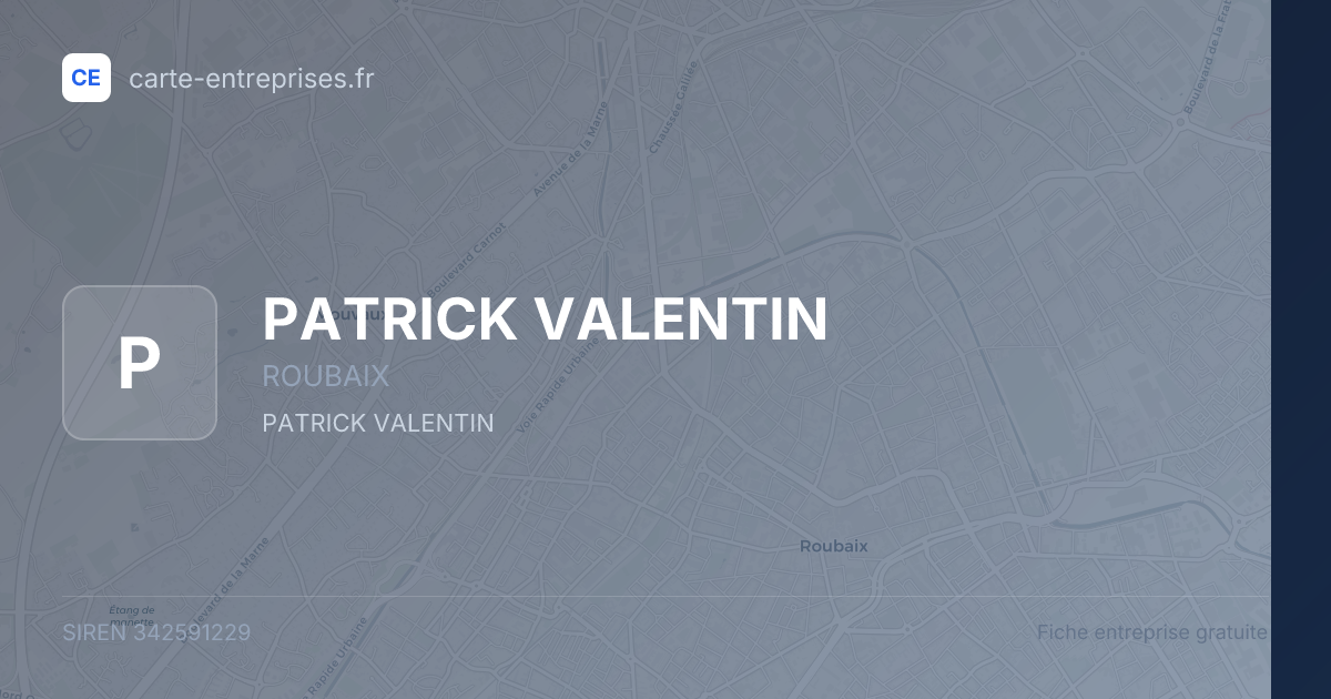 PATRICK VALENTIN — 342591229 — fiche entreprise