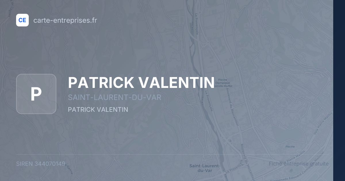 PATRICK VALENTIN — 344070149 — fiche entreprise