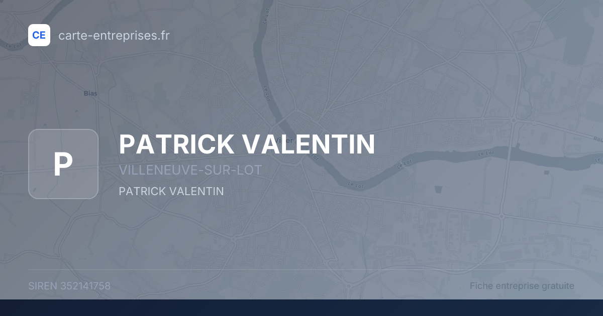 PATRICK VALENTIN — 352141758 — fiche entreprise