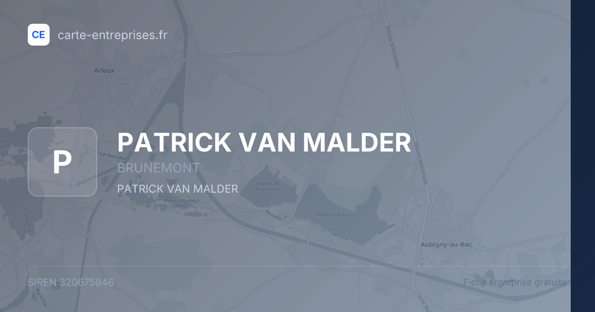 PATRICK VAN MALDER — 320675846 — fiche entreprise