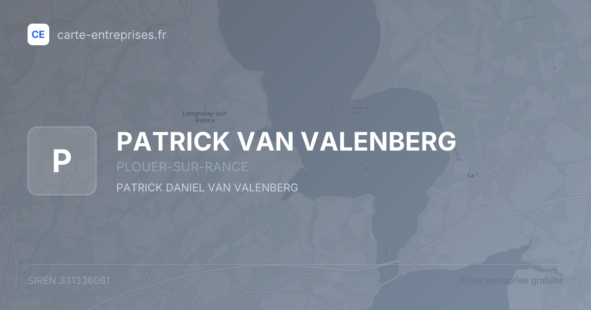 PATRICK VAN VALENBERG — 331336081 — fiche entreprise