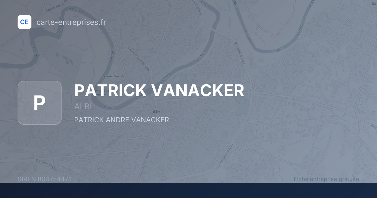 PATRICK VANACKER — 804754471 — fiche entreprise