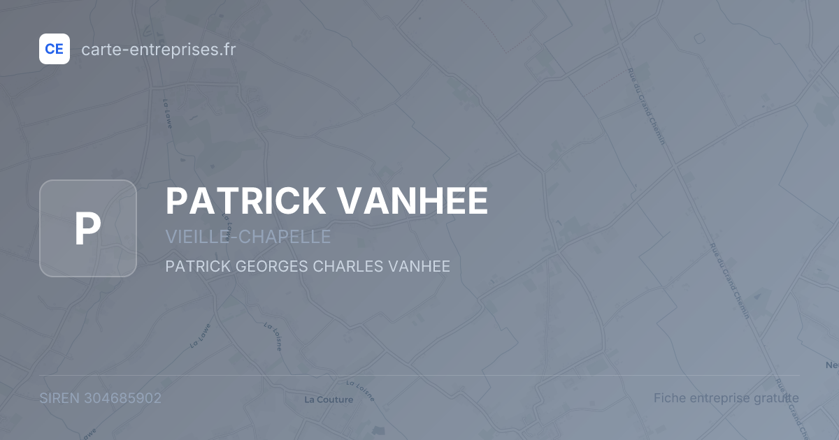 PATRICK VANHEE — 304685902 — fiche entreprise