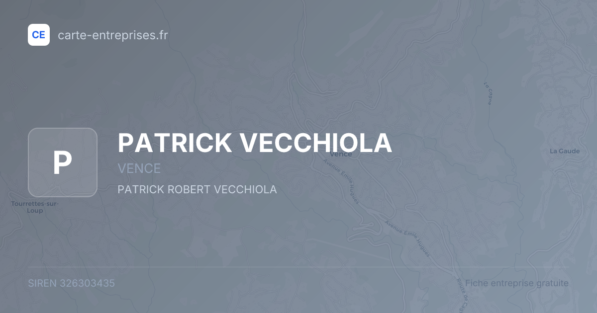 PATRICK VECCHIOLA — 326303435 — fiche entreprise