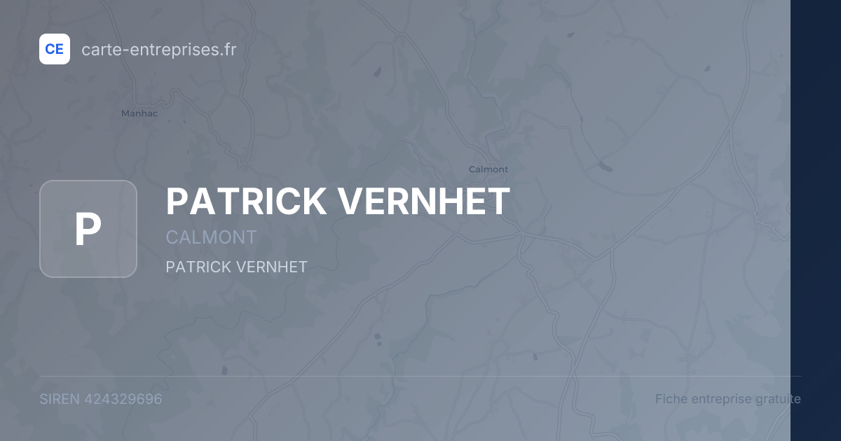 PATRICK VERNHET — 424329696 — fiche entreprise