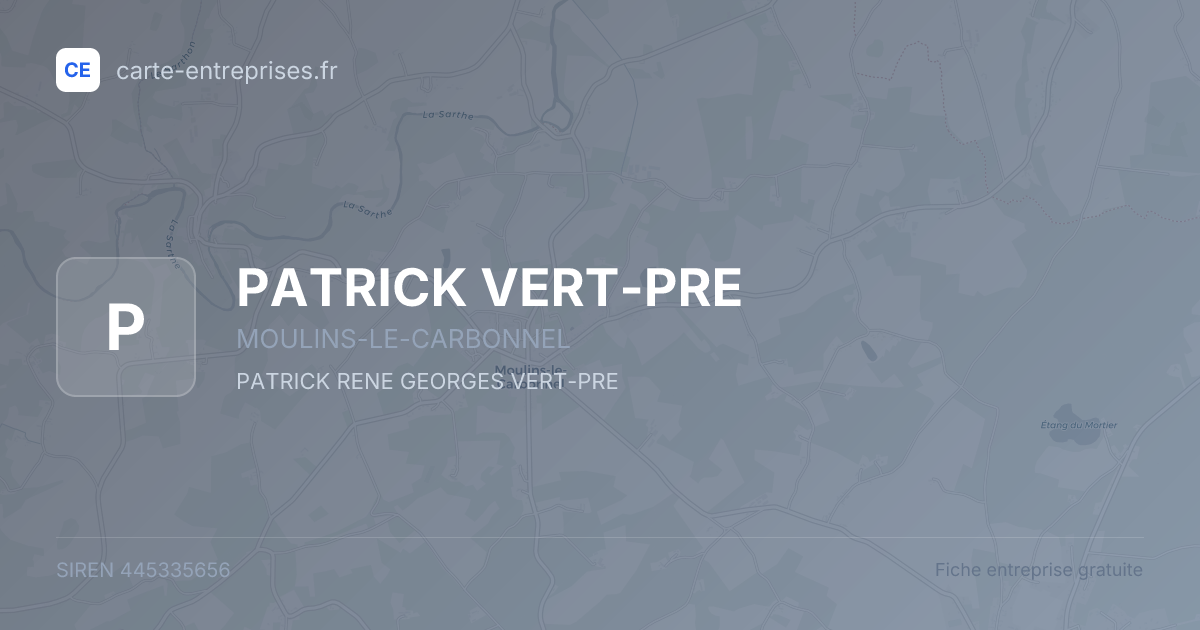 PATRICK VERT-PRE — 445335656 — fiche entreprise