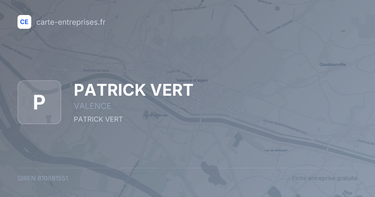 PATRICK VERT — 810681551 — fiche entreprise