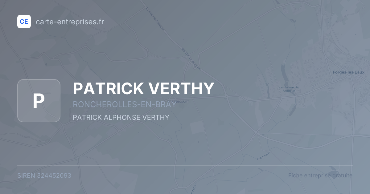 PATRICK VERTHY — 324452093 — fiche entreprise