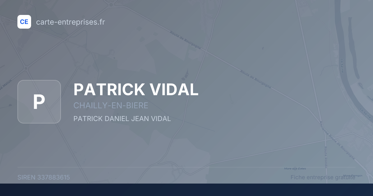 PATRICK VIDAL — 337883615 — fiche entreprise