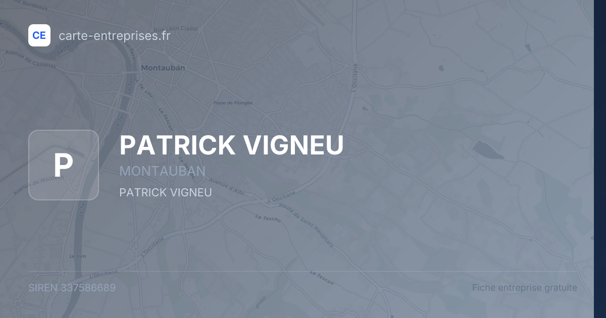 PATRICK VIGNEU — 337586689 — fiche entreprise