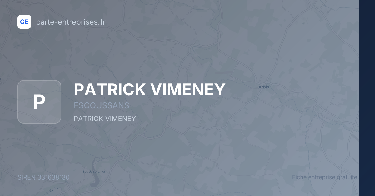 PATRICK VIMENEY — 331638130 — fiche entreprise