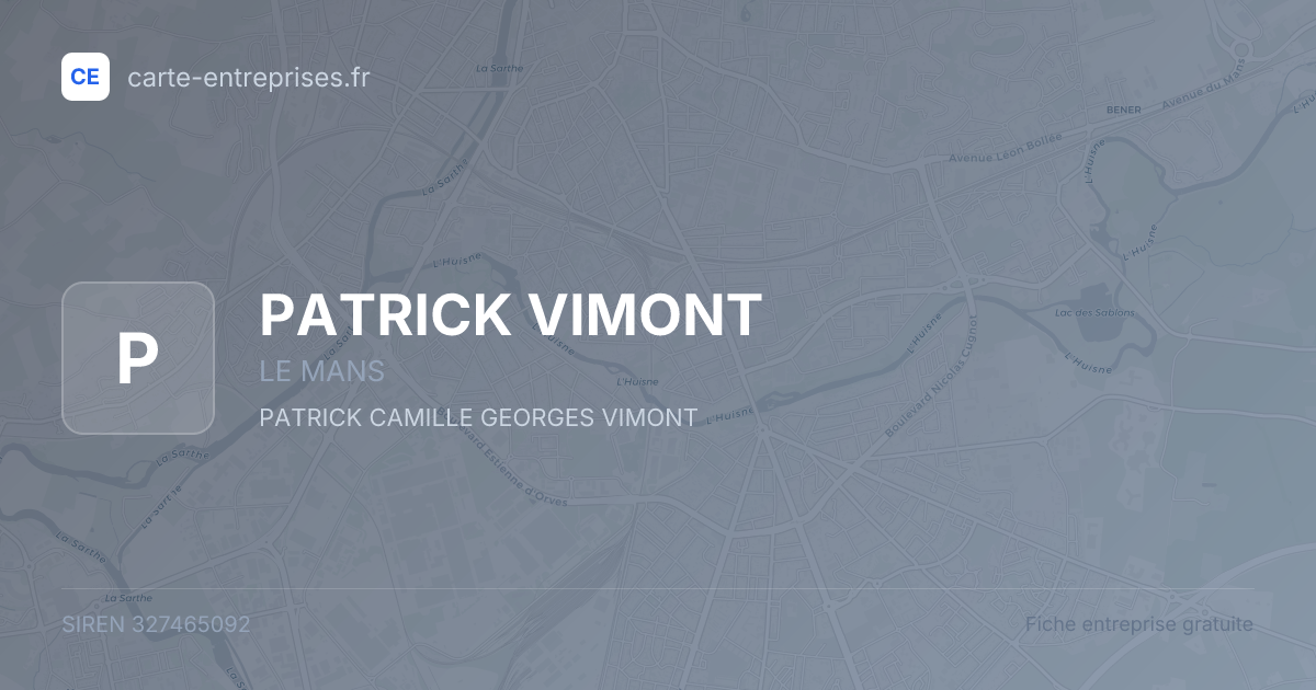 PATRICK VIMONT — 327465092 — fiche entreprise