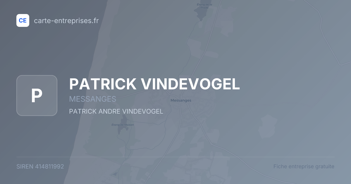 PATRICK VINDEVOGEL — 414811992 — fiche entreprise