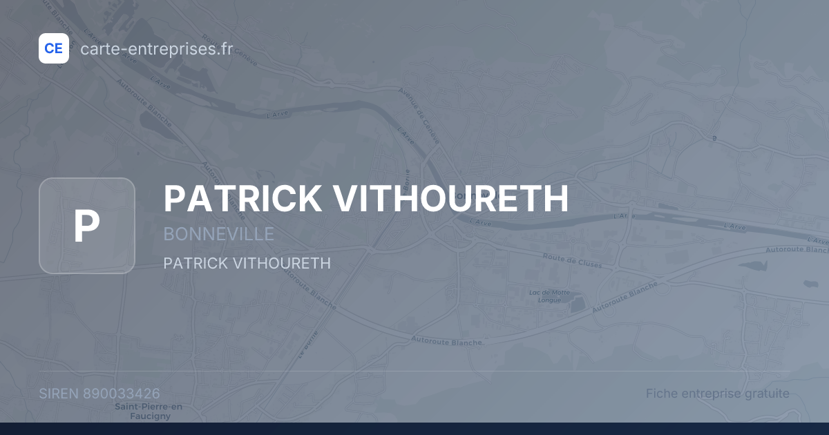 PATRICK VITHOURETH — 890033426 — fiche entreprise
