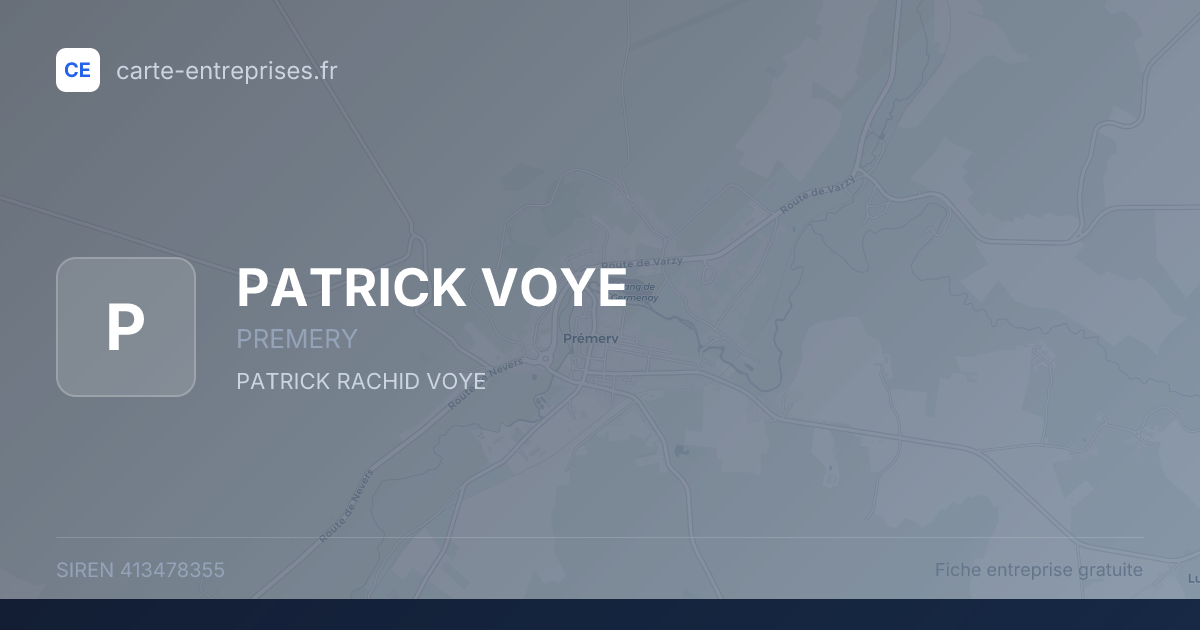 PATRICK VOYE — 413478355 — fiche entreprise