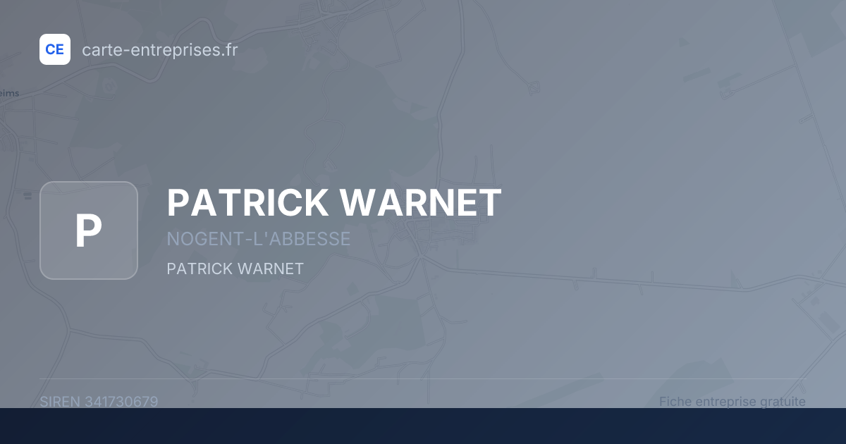 PATRICK WARNET — 341730679 — fiche entreprise