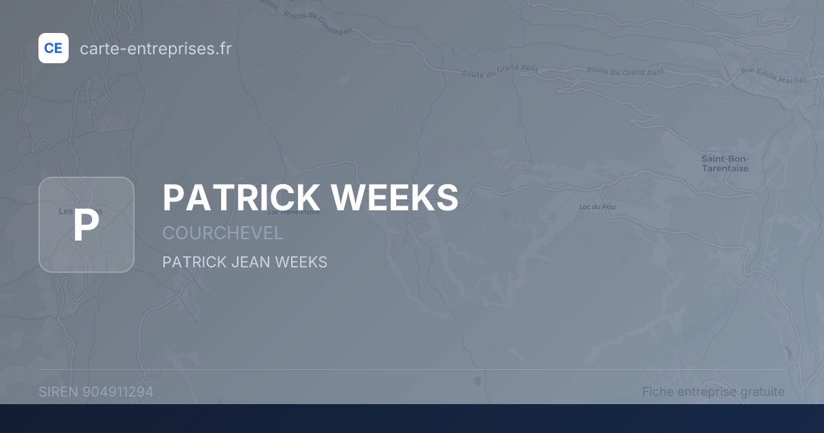 PATRICK WEEKS — 904911294 — fiche entreprise