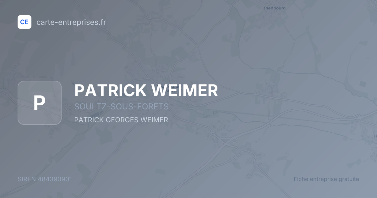 PATRICK WEIMER — 484390901 — fiche entreprise