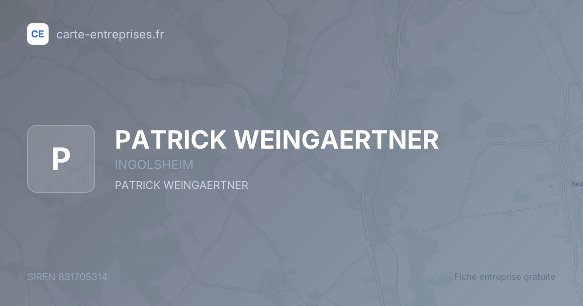PATRICK WEINGAERTNER — 831705314 — fiche entreprise