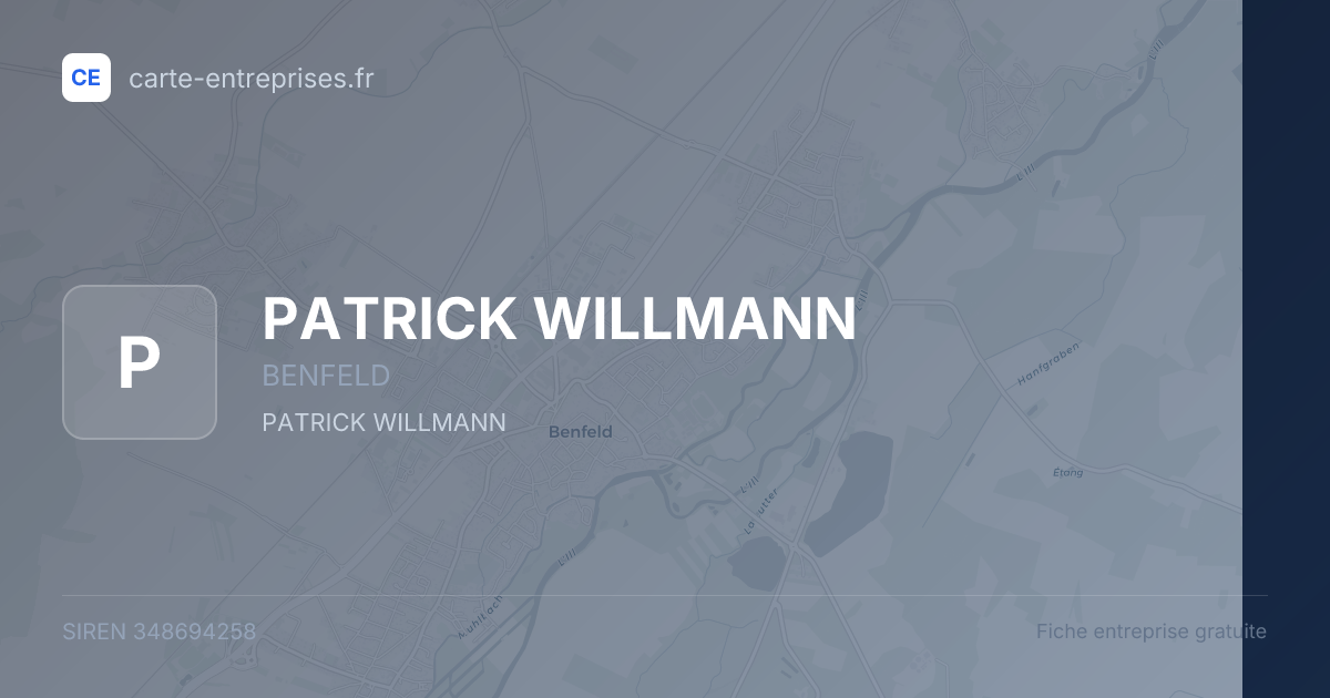 PATRICK WILLMANN — 348694258 — fiche entreprise