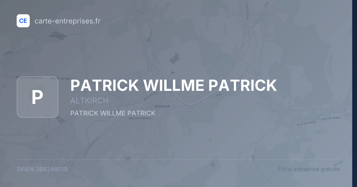 PATRICK WILLME PATRICK — 388246019 — fiche entreprise