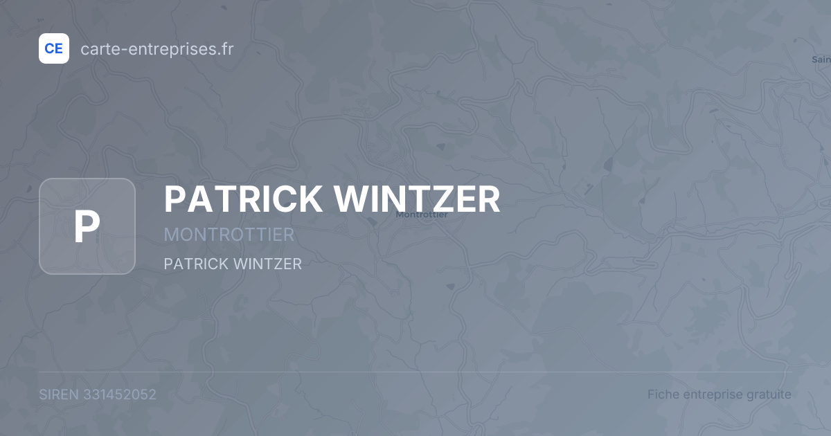 PATRICK WINTZER — 331452052 — fiche entreprise