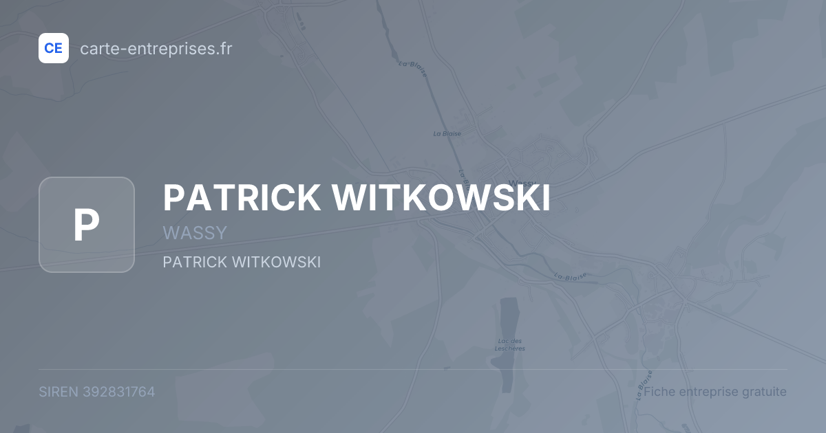 PATRICK WITKOWSKI — 392831764 — fiche entreprise