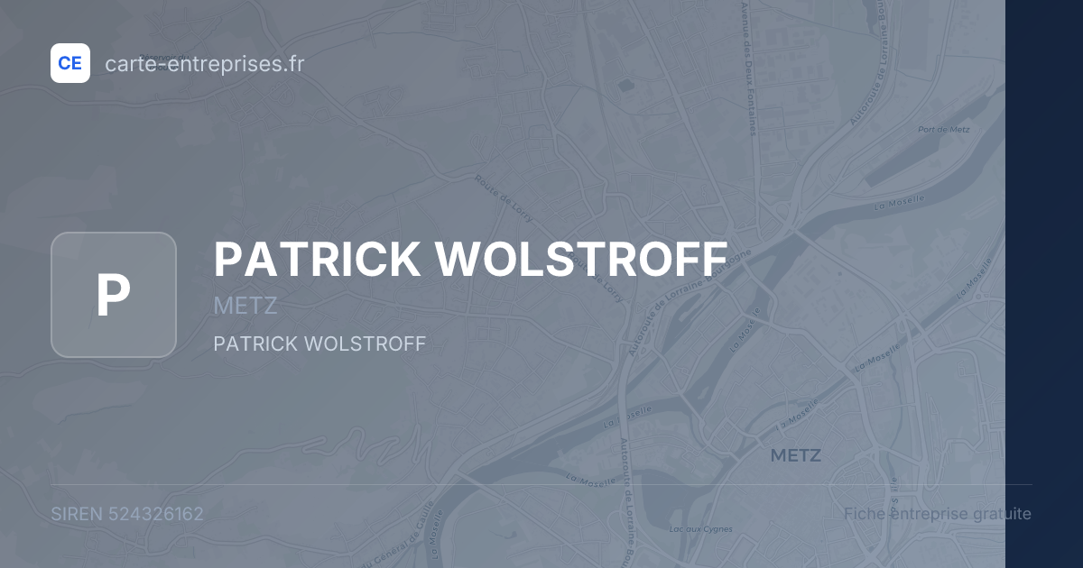 PATRICK WOLSTROFF — 524326162 — fiche entreprise
