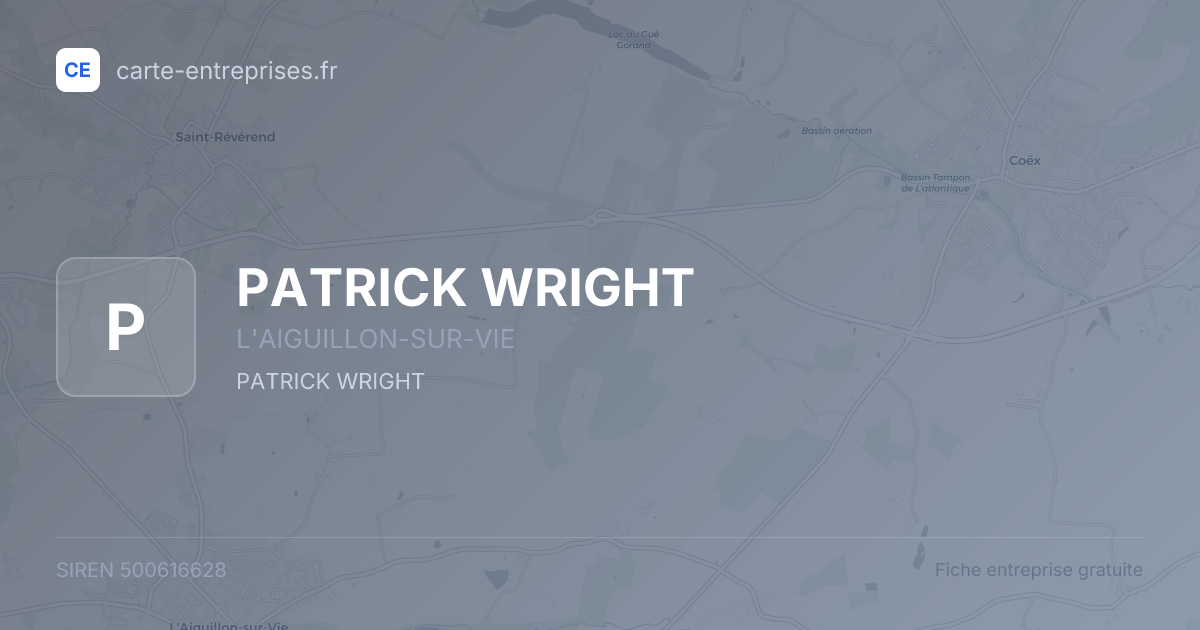 PATRICK WRIGHT — 500616628 — fiche entreprise