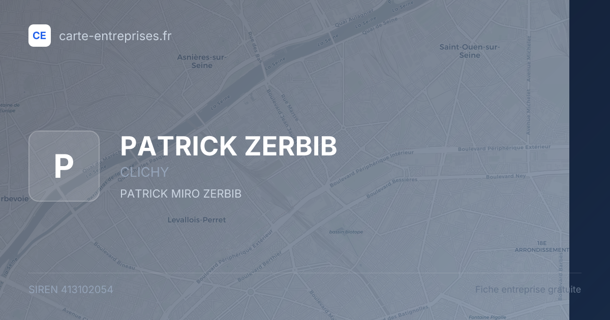 PATRICK ZERBIB — 413102054 — fiche entreprise