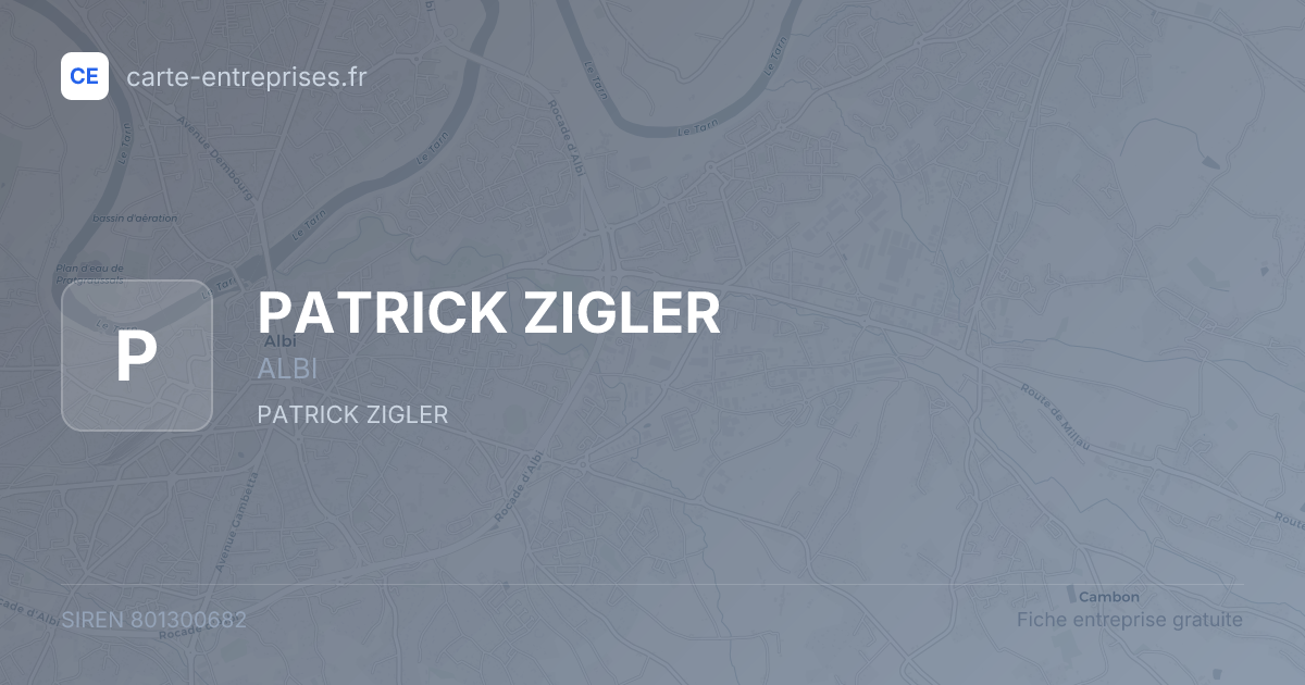 PATRICK ZIGLER — 801300682 — fiche entreprise