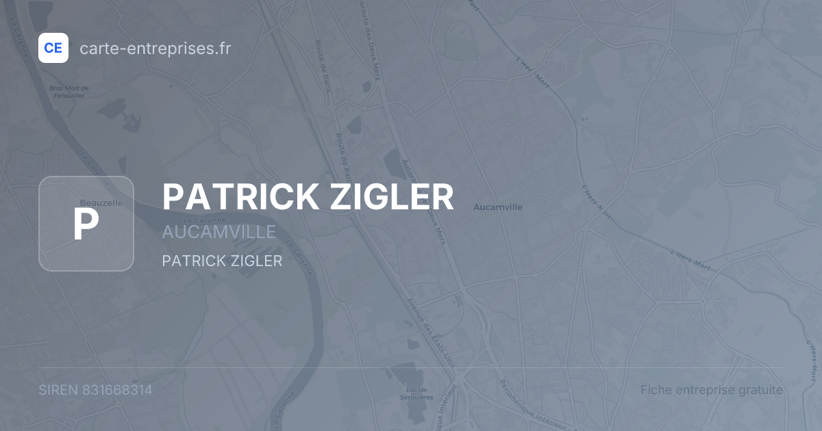 PATRICK ZIGLER — 831668314 — fiche entreprise