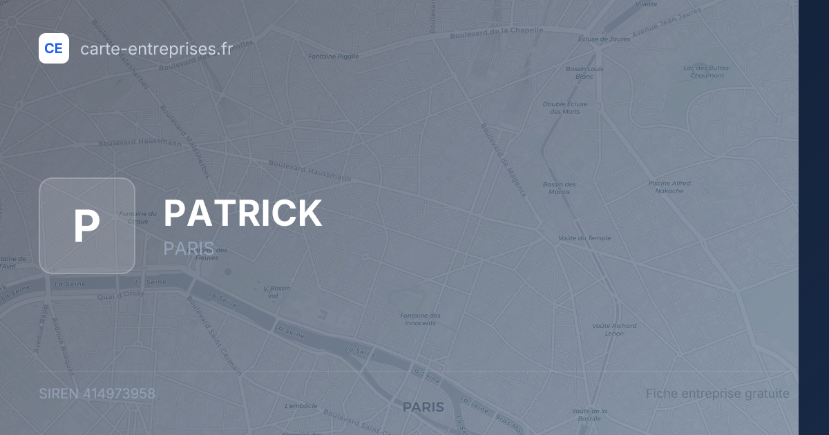 PATRICK — 414973958 — fiche entreprise