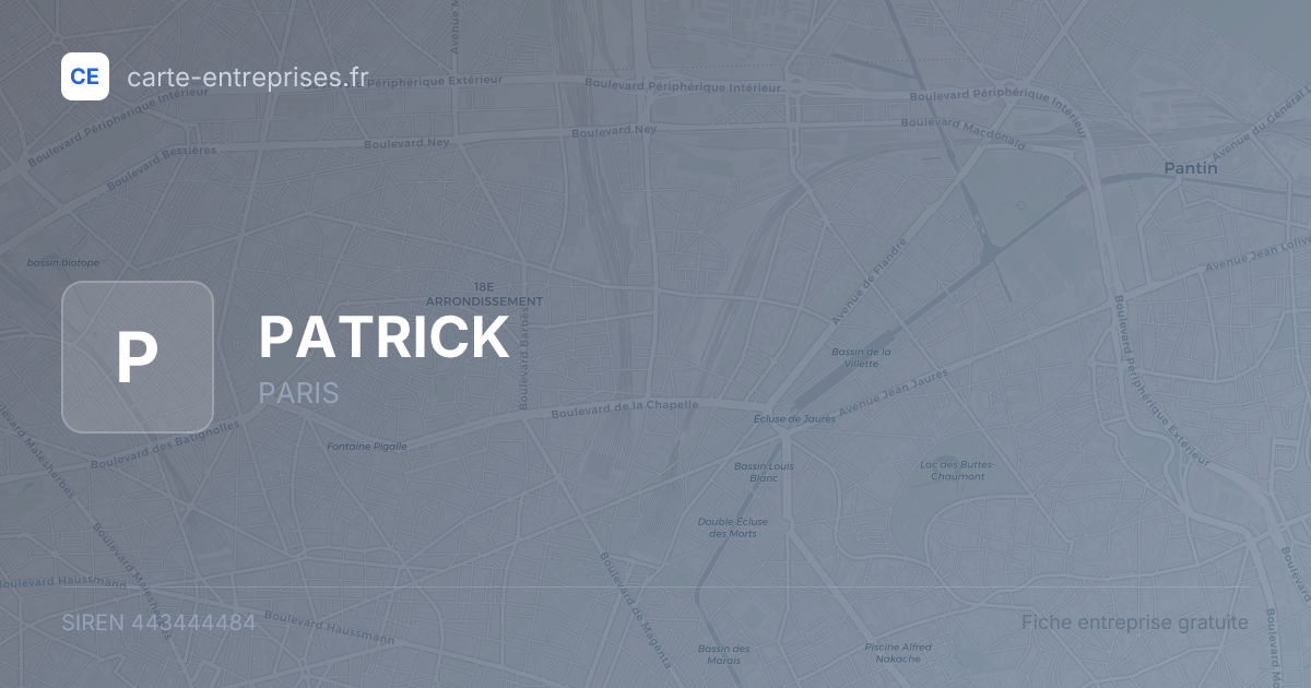 PATRICK — 443444484 — fiche entreprise
