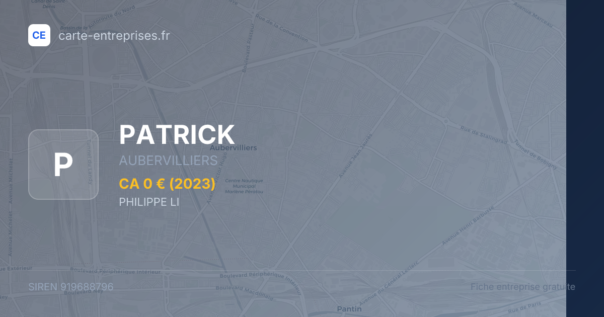 PATRICK — 919688796 — fiche entreprise