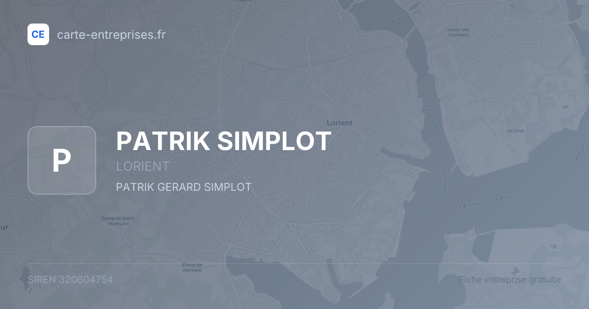 PATRIK SIMPLOT — 320604754 — fiche entreprise
