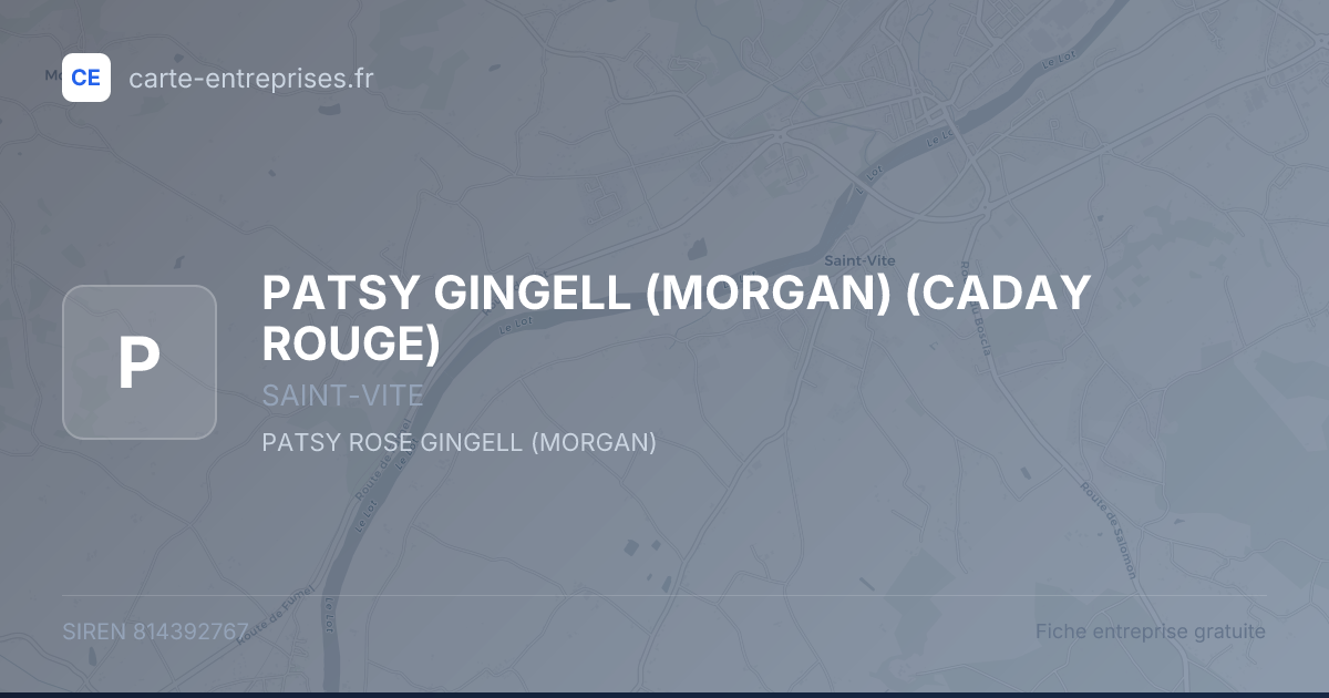 PATSY GINGELL (MORGAN) (CADAY ROUGE) — 814392767 — fiche entreprise