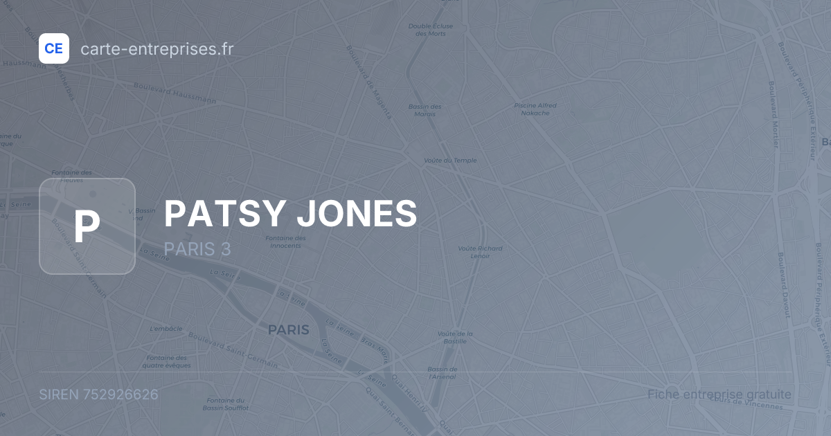 PATSY JONES — 752926626 — fiche entreprise