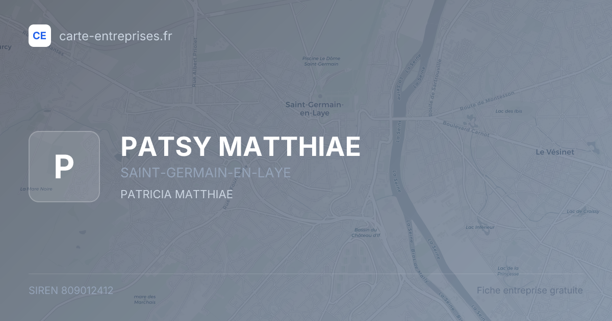 PATSY MATTHIAE — 809012412 — fiche entreprise