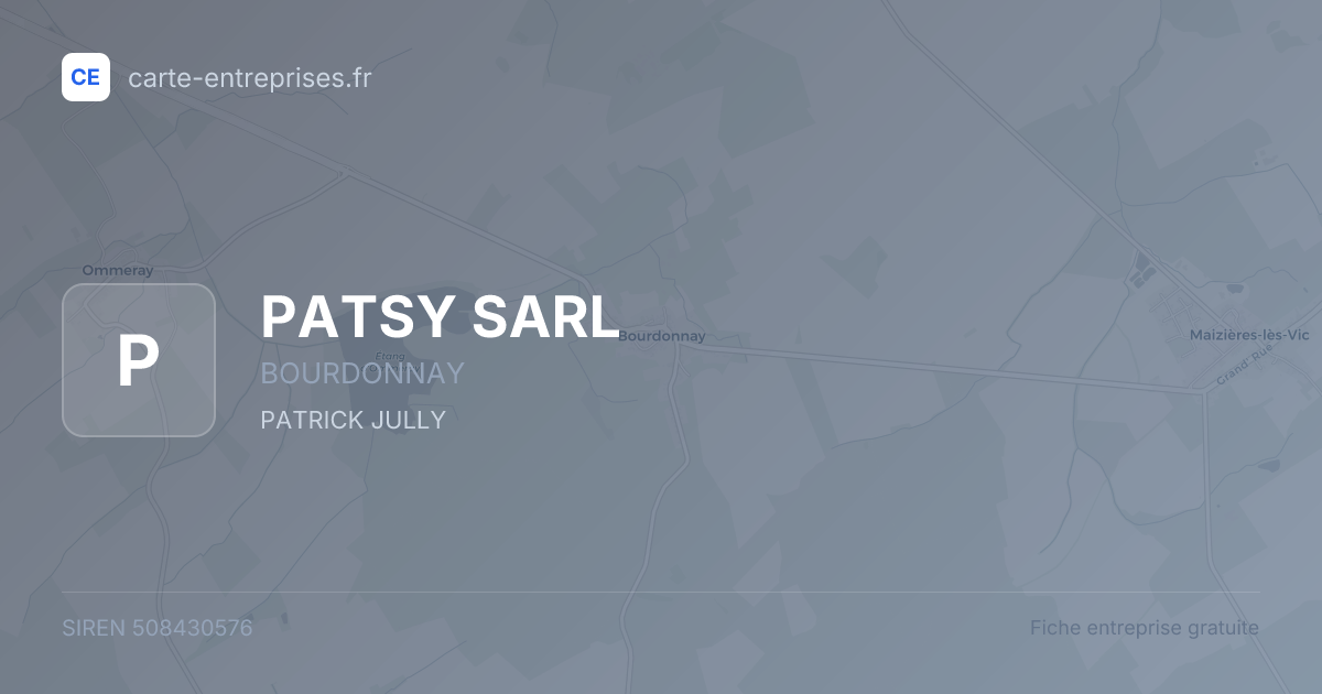 PATSY SARL — 508430576 — fiche entreprise
