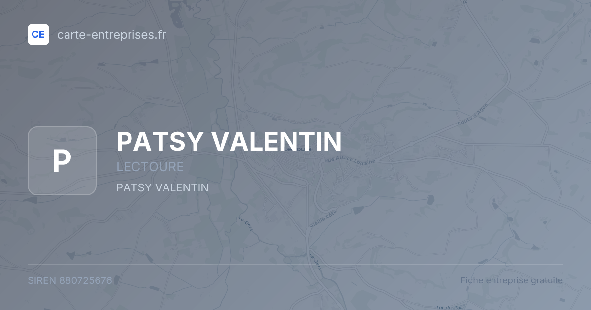 PATSY VALENTIN — 880725676 — fiche entreprise