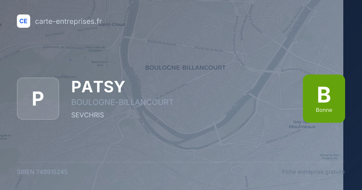 PATSY — 749915245 — fiche entreprise