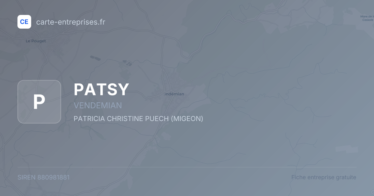 PATSY — 880981881 — fiche entreprise
