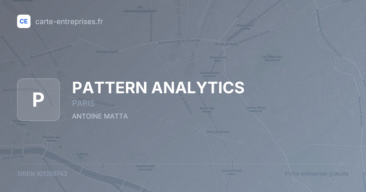 PATTERN ANALYTICS — 101359743 — fiche entreprise