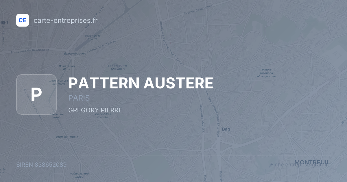 PATTERN AUSTERE — 838652089 — fiche entreprise