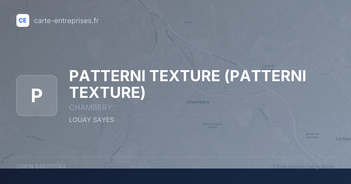PATTERNI TEXTURE — 848701744 — fiche entreprise