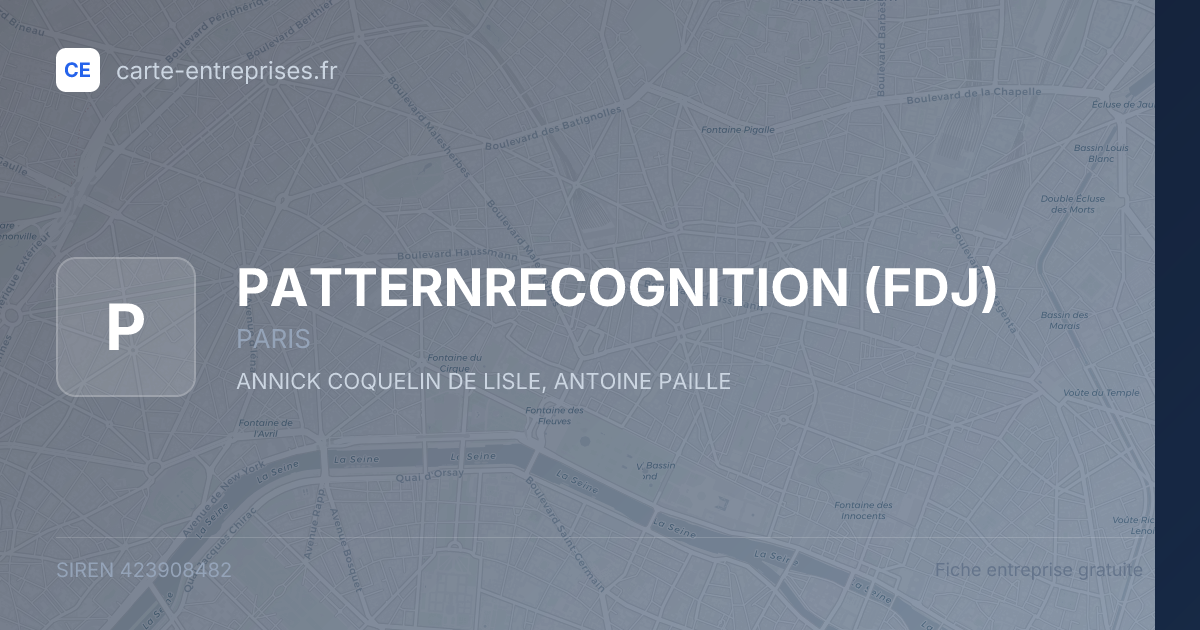 PATTERNRECOGNITION (FDJ) — 423908482 — fiche entreprise