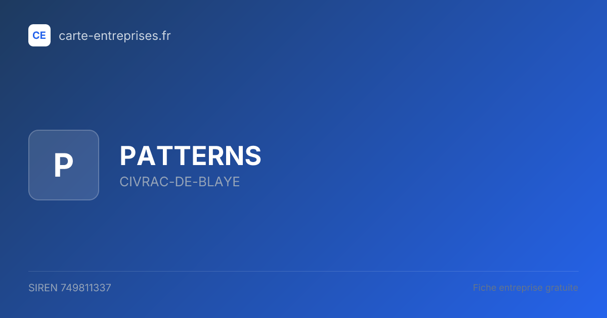PATTERNS — 749811337 — fiche entreprise