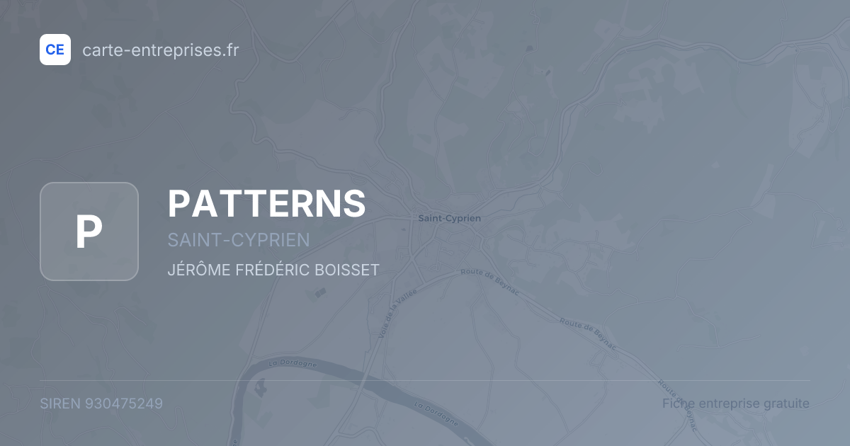 PATTERNS — 930475249 — fiche entreprise