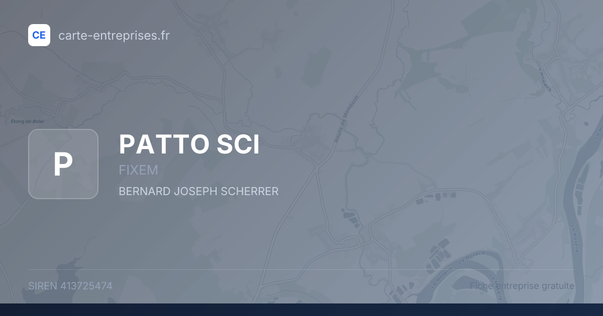 PATTO SCI — 413725474 — fiche entreprise